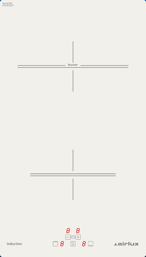 ATI322WH Domino induction blanc <br>