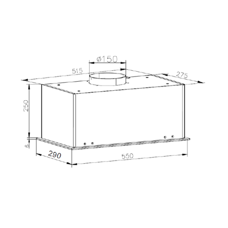Dessin technique Groupe filtrant 55 cm - Contrôle gestuel - AHGG55BK - Airlux