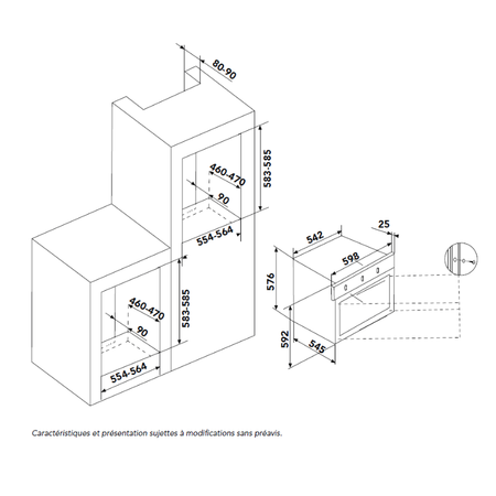 Dessin technique Four Gaz Ventilé Catalyse - Gamme absolue - AFGC310BK - Airlux