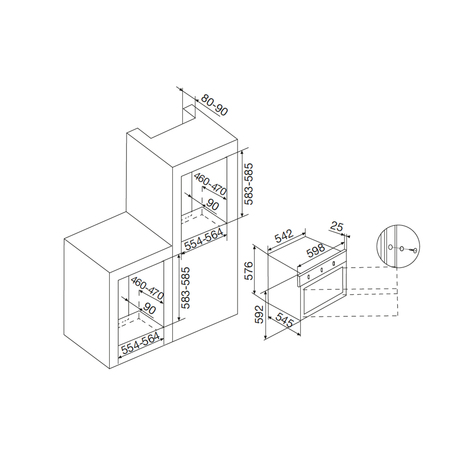 Dessin technique Fours gaz catalyse <br> - AFSCW21WHN - Airlux