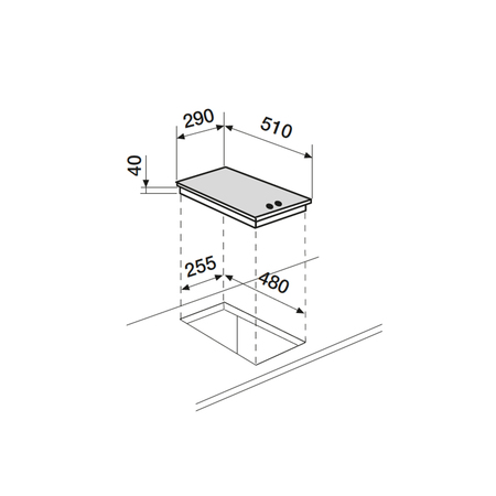 Dessin technique Domino électrique <br> - AT320WH - Airlux