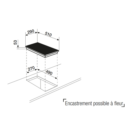 Dessin technique Domino induction noir <br> - ATI322BK - Airlux