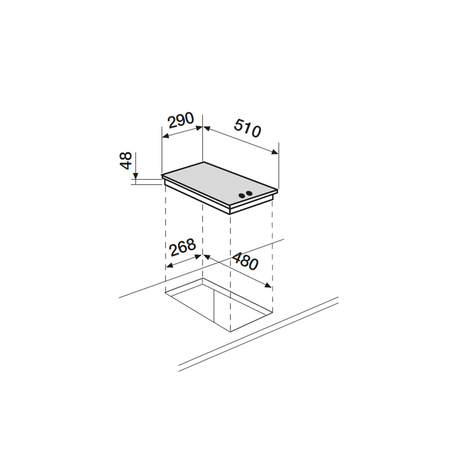 Dessin technique Domino verre gaz <br> - AV32HBK - Airlux